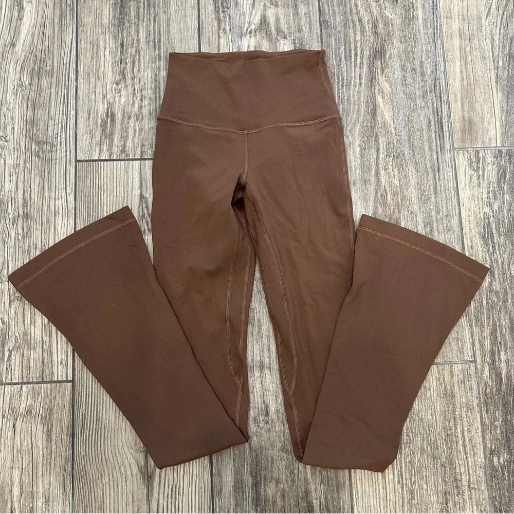 Lululemon Align High Rise Mini Flared Brown Athletic Bottoms - Picture 3 of 5
